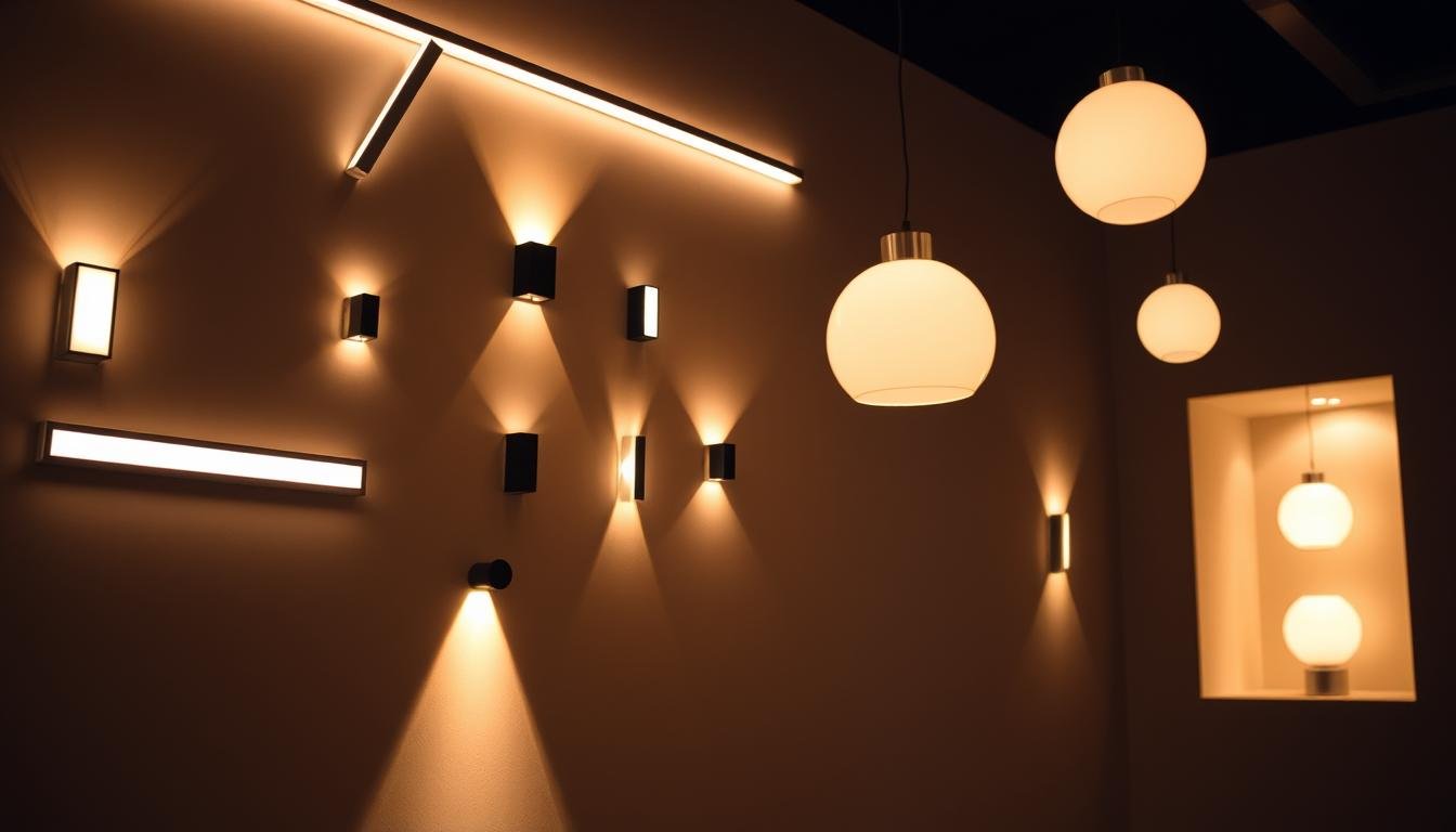 wall with lighting