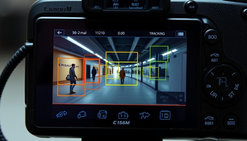 Camera interface showing AI-powered subject recognition and tracking Camera interface showing AI-powered subject recognition and tracking